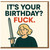 Rude Birthday Card - It's Your Birthday? Fuck. - Dark Humour Sword Cartoon for Friends