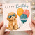 Granddaughter Birthday Card, Cute Granddaughter and Balloon Happy Birthday Card