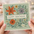 Floral Happy Birthday Card - Elegant Botanical Blooms on Sage Green, Banner Reads 'HAPPY BIRTHDAY' - For Mum, Wife, Sister or Friend