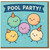 Pool Party Birthday Card - Cute Cartoon Party Hats and Confetti - Fun Summer Celebration Design