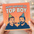 Funny Birthday Card for Him - 'Happy Birthday to Top Boy' - Two Mates in Party Hats Illustration