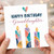 Granddaughter Birthday Card, Happy Birthday Watercolour Candles Card