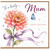 Mum Birthday Card, To a Lovely Mum Happy Birthday Floral Butterfly Card