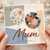 Mum Birthday Card, Floral Balloon Happy Birthday Card