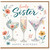 Sister Birthday Card, Lovely Happy Birthday Floral Cocktail Glasses Card