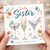 Sister Birthday Card, Lovely Happy Birthday Floral Cocktail Glasses Card