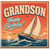 Grandson Happy Birthday Card with the word GRANDSON in large bold lettering, with Happy Birthday