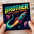 Brother Birthday Card, Happy Cosmic Birthday Space Rocket Card