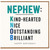 Nephew Birthday Card, Kind - Hearted Nice Outstanding Brilliant Happy Birthday