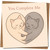 Cute Cats Heart Love Card - You Complete Me - Anniversary or Valentine's Day Card for Partner - 145mm x 145mm Square Greeting, Includes Kraft Envelope