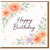 Happy Birthday Card - Elegant Watercolour Roses and Lilac Flowers, Floral Script Design for Mum, Friend or Colleague