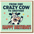 Funny Birthday Card - From One Crazy Cow To Another - Cartoon Cow Design for Friend, Mate or Colleague