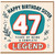 Sister 47th Birthday Card, Happy Birthday Sister 47 Legend Card