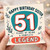 Sister 51st Birthday Card, Happy Birthday Sister 51 Years of Being a Complete Legend