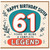 61st Birthday Sister Card, Happy Birthday Sister 61 Years of Being a Complete Legend Card