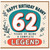 Nanny 62nd Birthday Card, Happy Birthday Nanny Legend Card