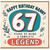 Nanny 67th Birthday Card, Happy Birthday Nanny Complete Legend Card