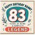 Nanny 83rd Birthday Card, Happy Birthday Nanny Legend Birthday Card
