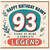 Nanny 93rd Birthday Card, Happy Birthday Nanny Legend Card