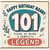 Nanny 101st Birthday Card, Happy Birthday Nanny Complete Legend Card