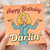 Happy Birthday Darlin' Retro Cartoon Lady Funny Birthday Card for Partner, Wife or Girlfriend
