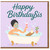 Sister Birthday Card - Happy Birthday Sis - Relaxing Bubble Bath and Wine Illustration, Spa Day Vibes - Cute Card for Sister