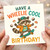Have a Wheelie Cool Birthday Card - Cute Raccoon on Skateboard with Sushi - Funny Pun Kids Skateboarder Birthday Card