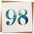 98th Birthday Card - Marble Number Design - 145mm x 145mm Square - Kraft, Includes Kraft Envelope