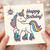 Happy Birthday Roller-Skating Unicorn Card - Cute Rainbow Mane, Disco Ball Illustration - Fun Kids Birthday Greeting
