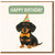 Cute Dachshund Birthday Card - Happy Birthday Sausage Dog with Party Hat & Bow Tie - Adorable Card for Dog Lovers, Friends & Family