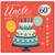 60th Birthday Card for Uncle, Happy Birthday Cake and Balloons Design