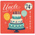 74th Birthday Card for Uncle, Happy Birthday Uncle Cake and Balloons Card