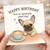 Funny Birthday Card - French Bulldog with Latte, 'Have an Espressoly Great Day!' Cute Dog and Coffee Pun for Friends, Him or Her