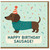 Funny Sausage Dog Birthday Card - Dachshund in Party Hat & Jumper with Confetti - 'Happy Birthday Sausage!' Pun Card for Dog Lovers