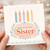 82nd Birthday Sister Card, Floral Candle Birthday Card