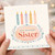 90th Birthday Sister Card, Floral Candle Design