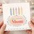 96th Birthday Card for Mum, Floral Candle Design
