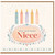 39th Birthday Card for Niece, Pastel Candle Floral Design
