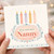 Nanny 81st Birthday Card, Floral Pastel Candles Celebration Card