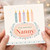 Nanny 97th Birthday Card, Floral Candle Birthday Card