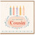 21st Birthday Cousin Card, Pastel Candle Floral Design