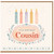 Cousin 27th Birthday Card, Watercolour Candle and Floral Design