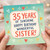 35th Birthday Sister Card, 35 Years of Sunshine Happy Birthday Wonderful Sister