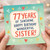 Sister 77th Birthday Card, 77 Years of Sunshine Happy Birthday Wonderful Sister