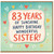 83rd Birthday Card for Sister, Happy Birthday Wonderful Sister Card, 83 Years of Sunshine