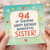 Sister 94th Birthday Card, 94 Of Sunshine Happy Birthday Wonderful Sister