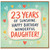 23rd Birthday Card for Daughter, 23 Years of Sunshine Happy Birthday Wonderful Daughter