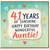 41st Birthday Card for Auntie, 41 Years of Sunshine Happy Birthday Wonderful Auntie
