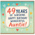 49th Birthday Card for Auntie, 49 Years of Sunshine Happy Birthday Card