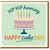 Hip Hip Hooray Happy Cake Day Birthday Card - Cute Pastel Cake with Five Candles and Confetti Stars